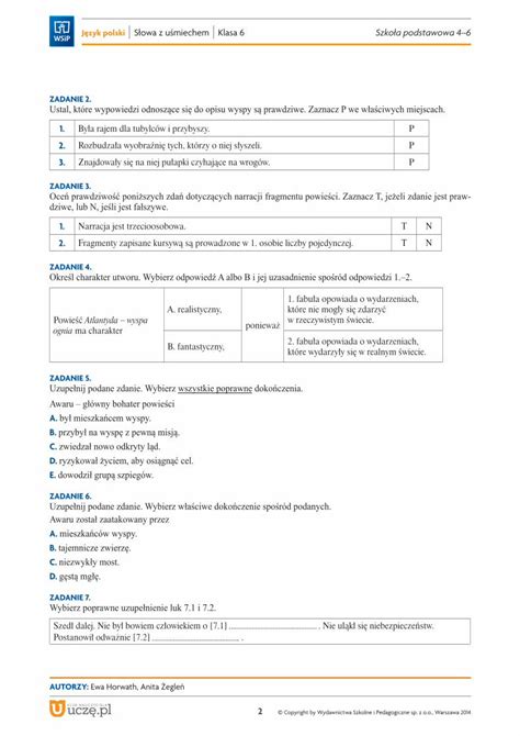 Słowa Z Uśmiechem Klasa 5 Sprawdziany Test test po 5 dziale arkusz - Pobierz pdf z Docer.pl